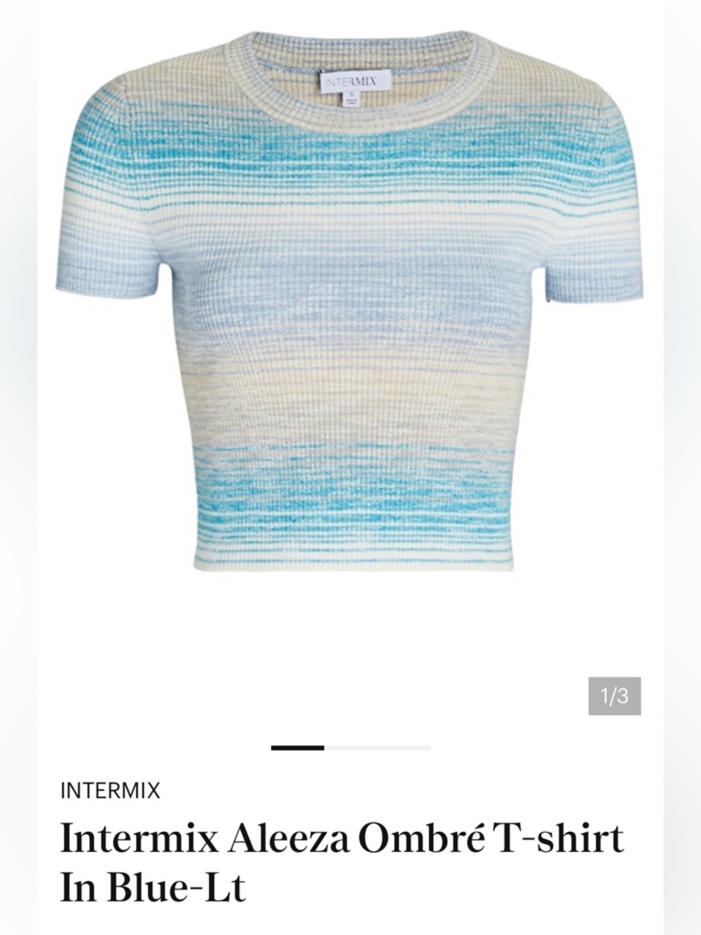 INTERMIX Aleeza Ombre Short-Sleeve Knit Tee. Size Medium